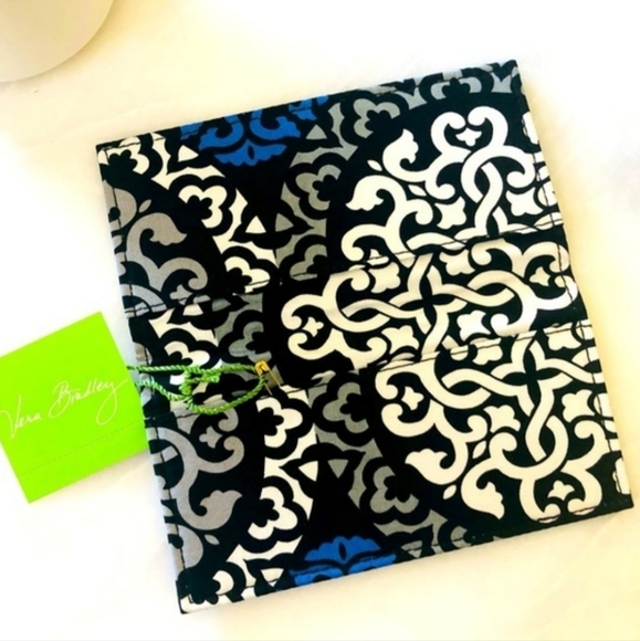 New Vera Bradley Black and Blue Patterned Wallet/Checkbook Cover - Picture 2 of 2